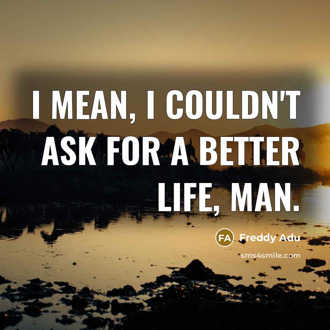 “I mean, I couldn't ask for a better life, man.…” quote by Freddy Adu