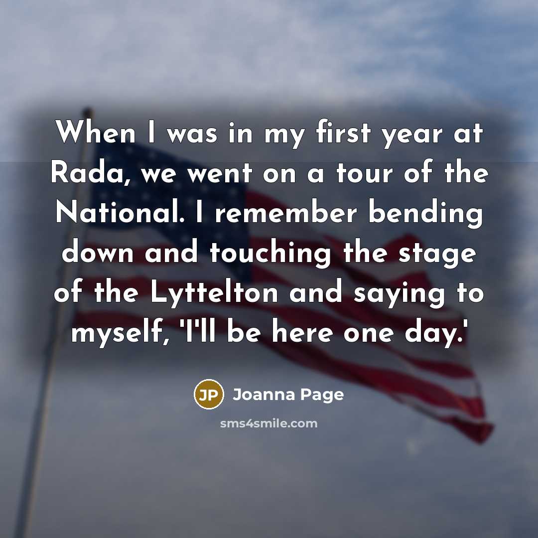 “When I was in my first year at Rada, we…” quote by Joanna Page