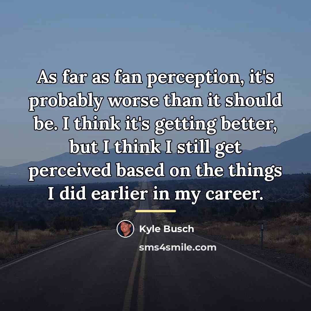 “As far as fan perception, it's probably worse than it…” quote by Kyle Busch