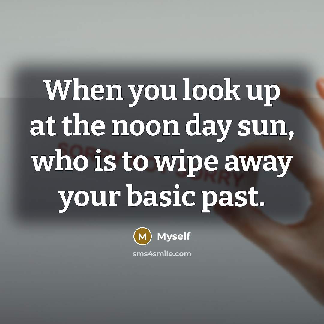 “When you look up at the noon day sun, who…” quote by Myself