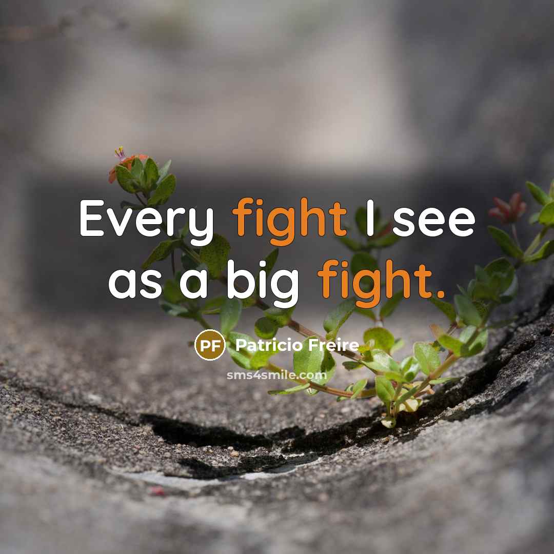 “Every fight I see as a big fight.…” quote by Patricio Freire