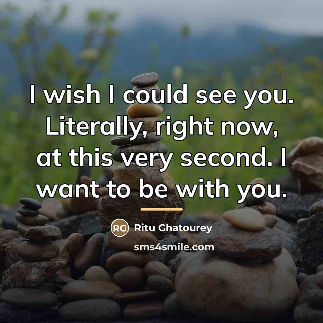 “I wish I could see you. Literally, right now, at…” quote by Ritu Ghatourey