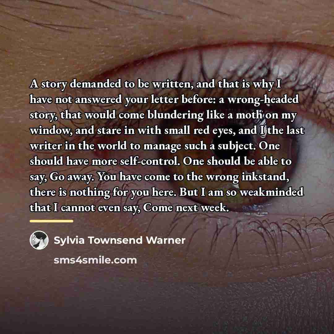 “A story demanded to be written, and that is why…” quote by Sylvia Townsend Warner