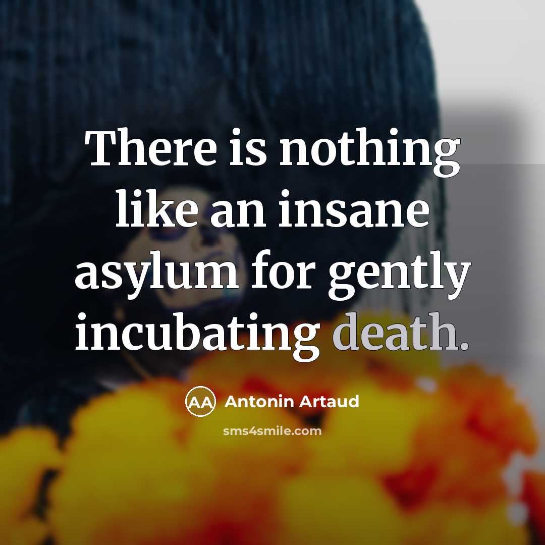 “There is nothing like an insane asylum for gently incubating death.” quote by Antonin Artaud