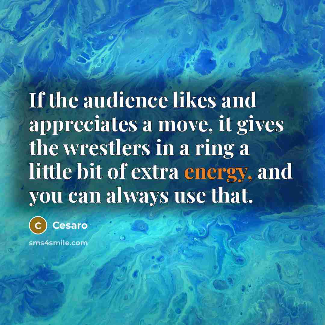 “If the audience likes and appreciates a move, it gives…” quote by Cesaro