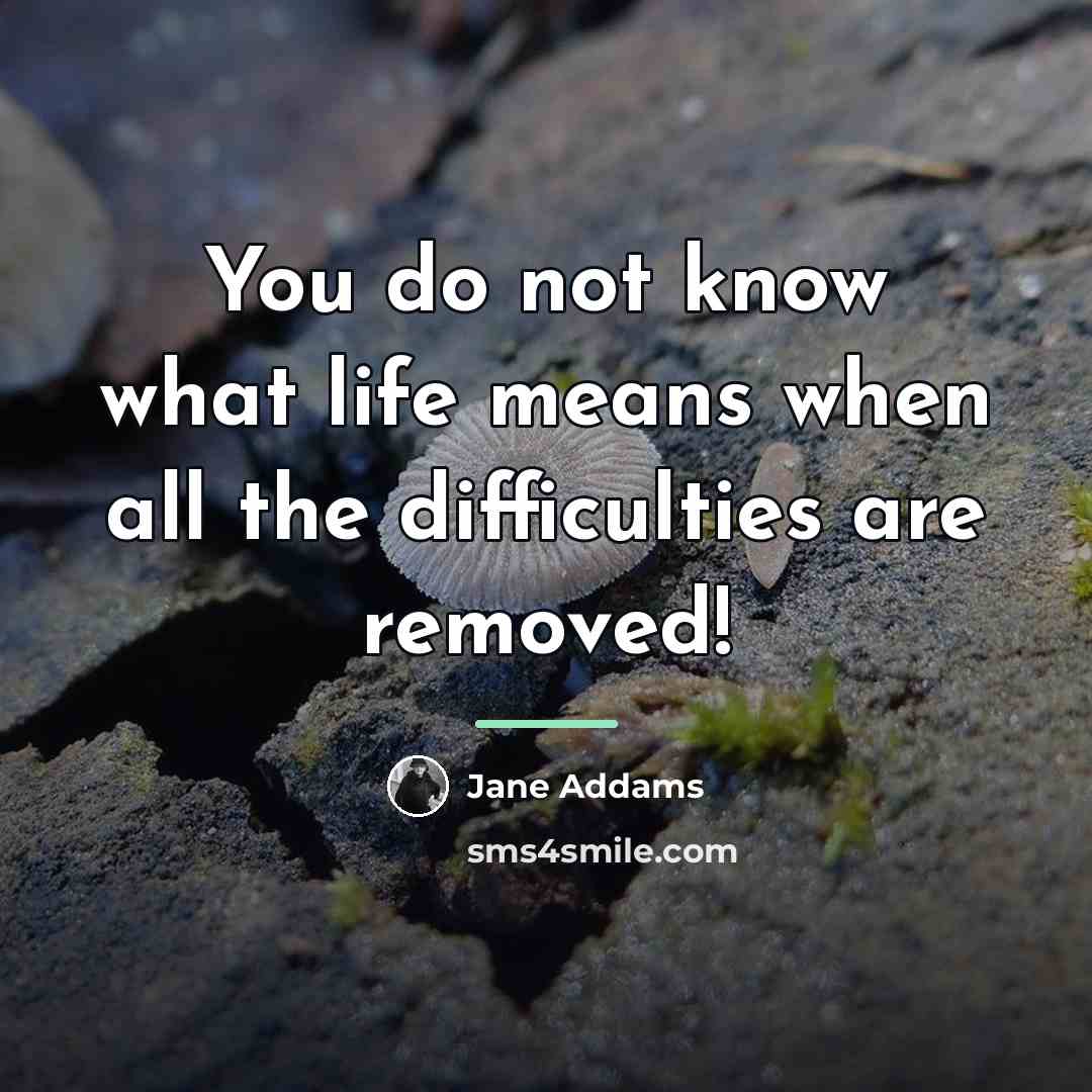 “You do not know what life means when all the…” quote by Jane Addams