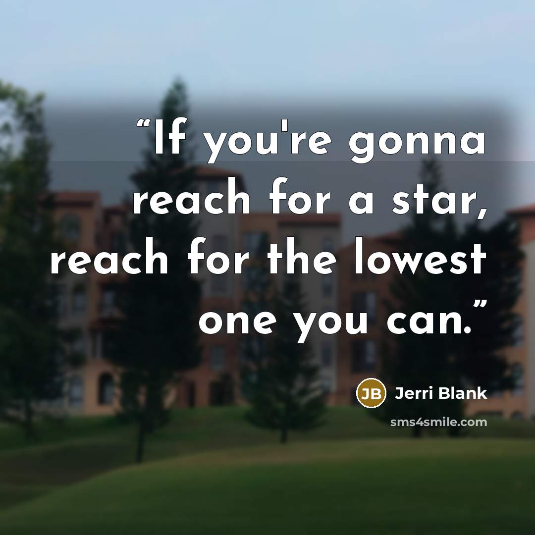 “If you're gonna reach for a star, reach for the lowest one you can.” quote by Jerri Blank