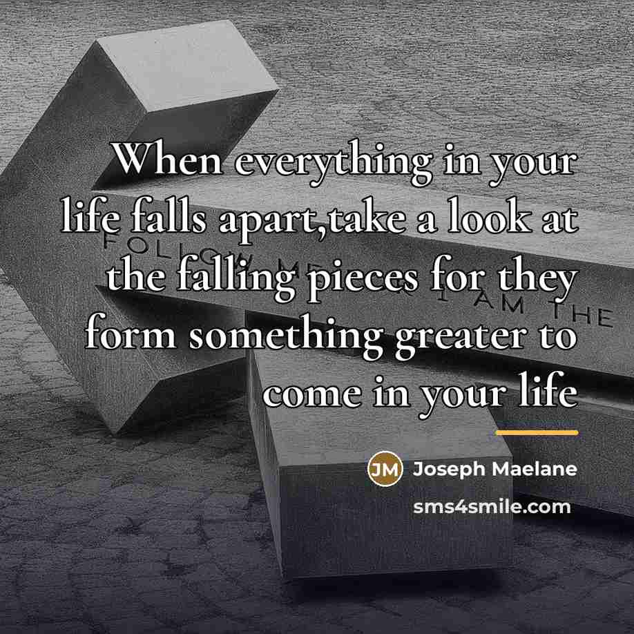 “When everything in your life falls apart,take a look at…” quote by Joseph Maelane