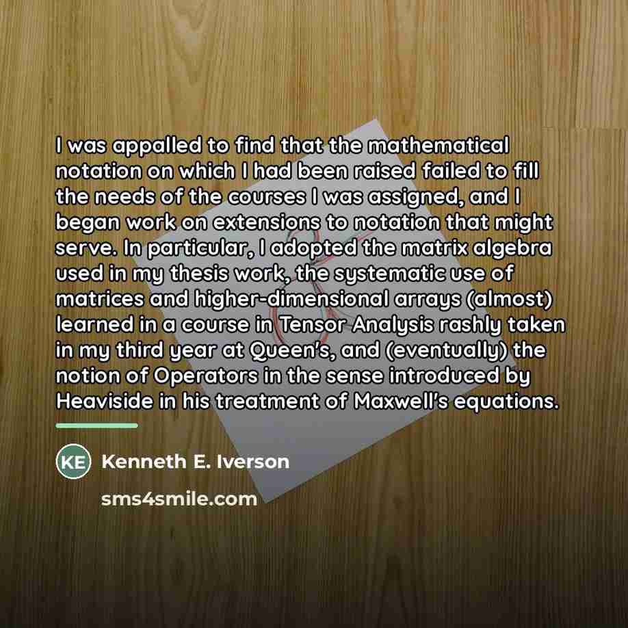 “I was appalled to find that the mathematical notation on…” quote by Kenneth E. Iverson