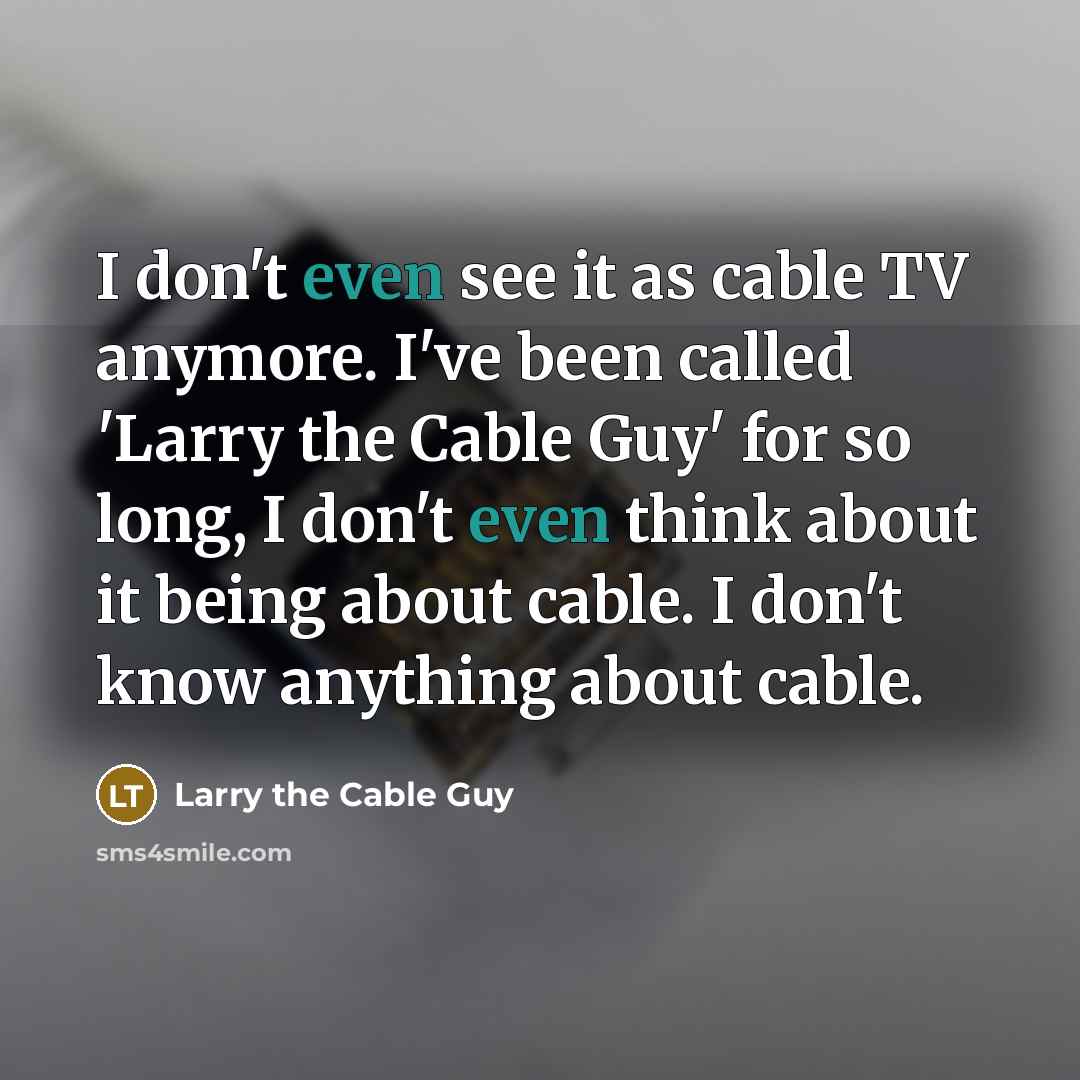 “I don't even see it as cable TV anymore. I've…” quote by Larry the Cable Guy