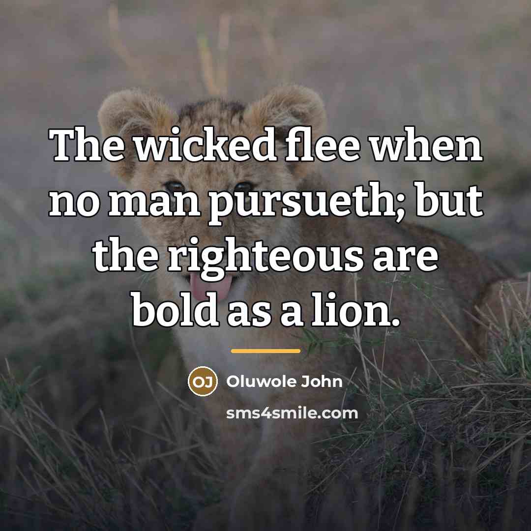 “The wicked flee when no man pursueth; but the righteous…” quote by Oluwole John