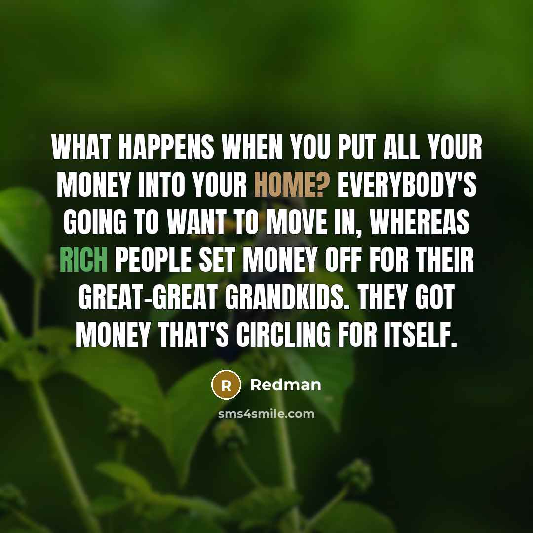 “What happens when you put all your money into your…” quote by Redman