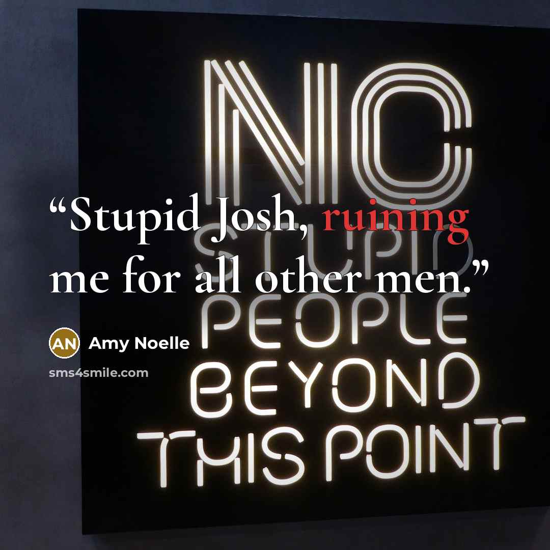 “Stupid Josh, ruining me for all other men.” quote by Amy Noelle