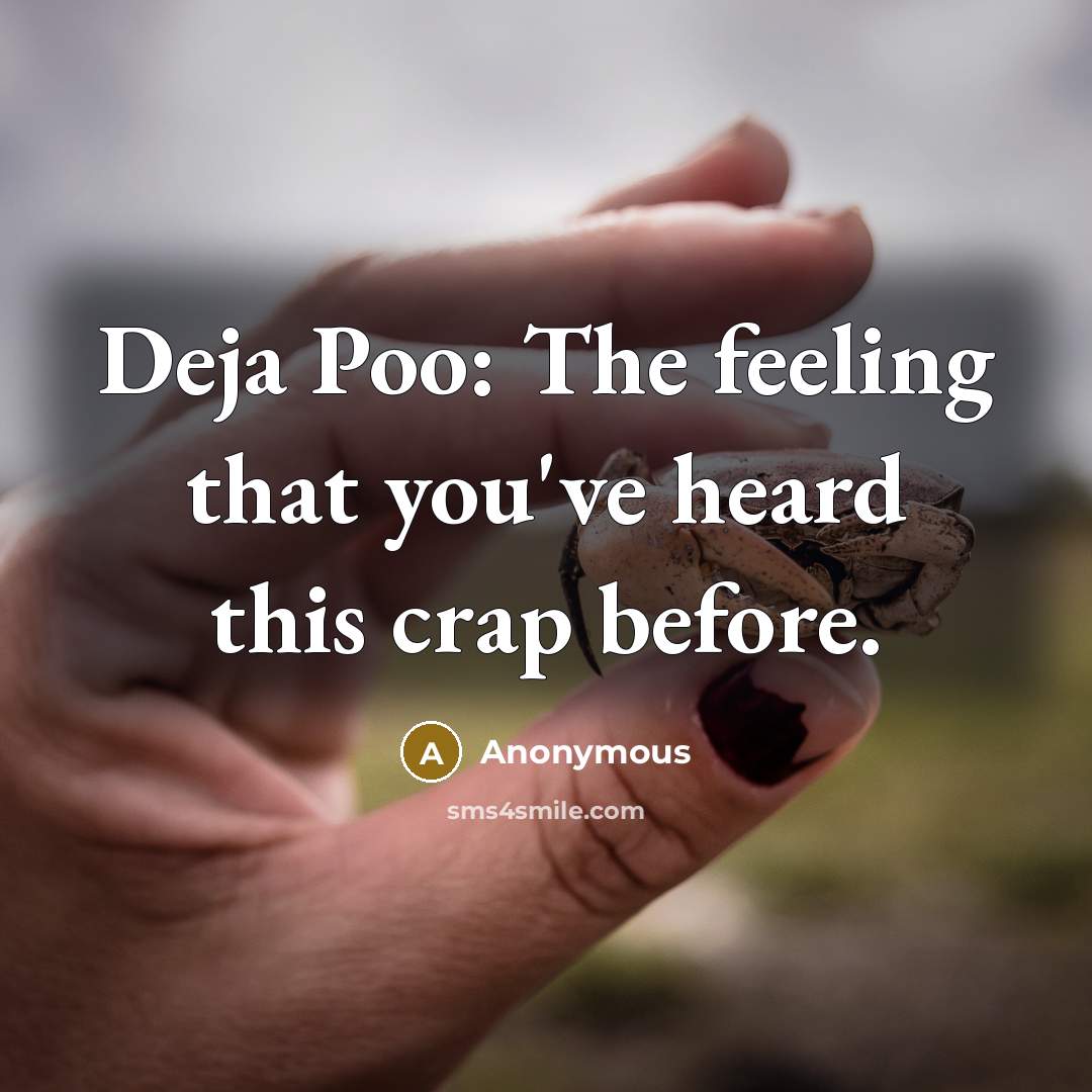 “Deja Poo: The feeling that you've heard this crap before.” quote by Anonymous
