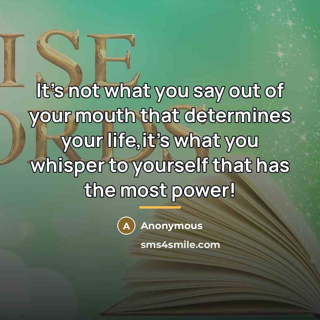 “It's not what you say out of your mouth that…” quote by Anonymous