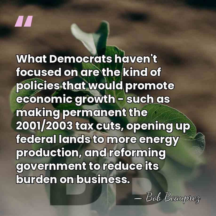 What Democrats haven't focused on are the kind of policies that would&hellip; - Bob Beauprez