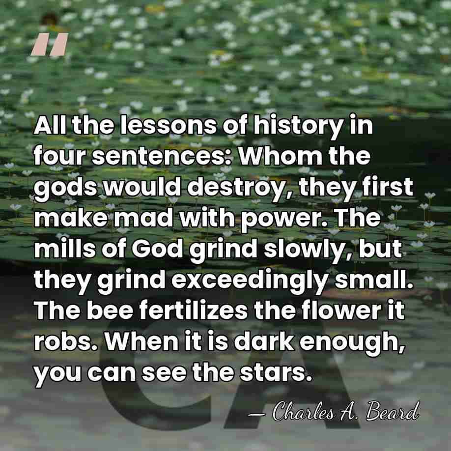 All the lessons of history in four sentences: Whom the gods would&hellip; - Charles A. Beard