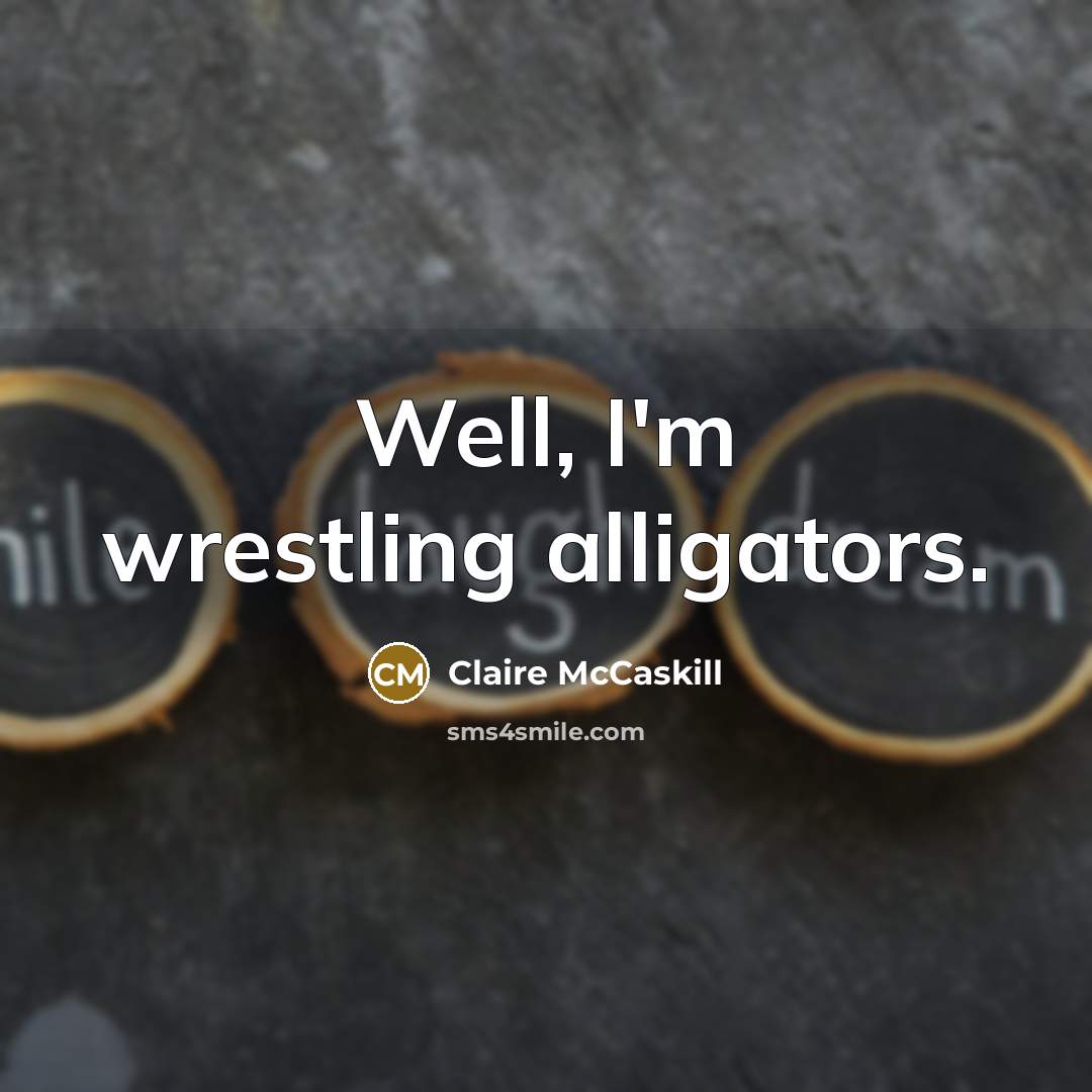 “Well, I'm wrestling alligators.…” quote by Claire McCaskill