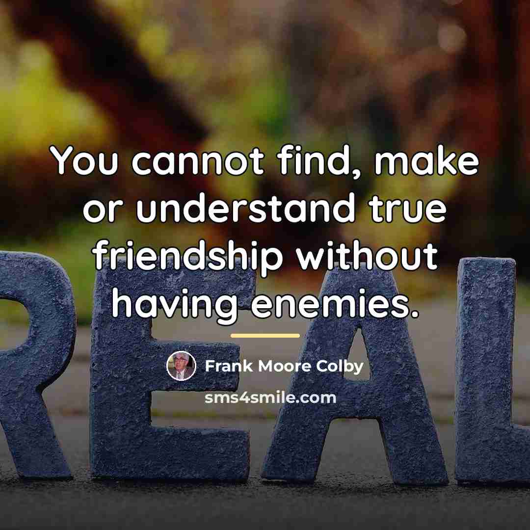 “You cannot find, make or understand true friendship without having…” quote by Frank Moore Colby