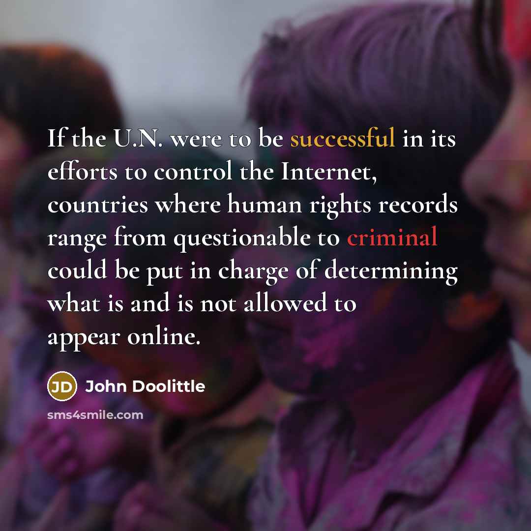 “If the U.N. were to be successful in its efforts…” quote by John Doolittle