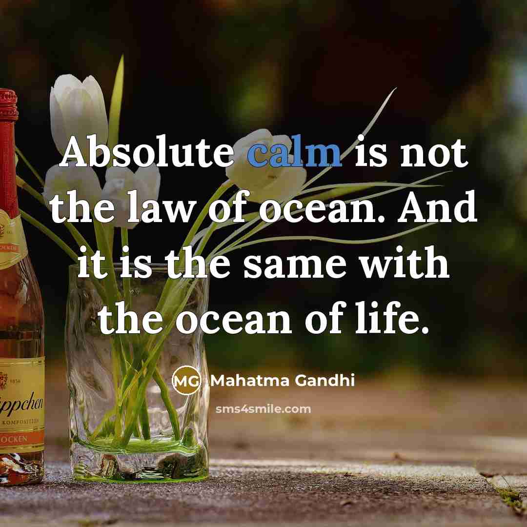 “Absolute calm is not the law of ocean. And it…” quote by Mahatma Gandhi