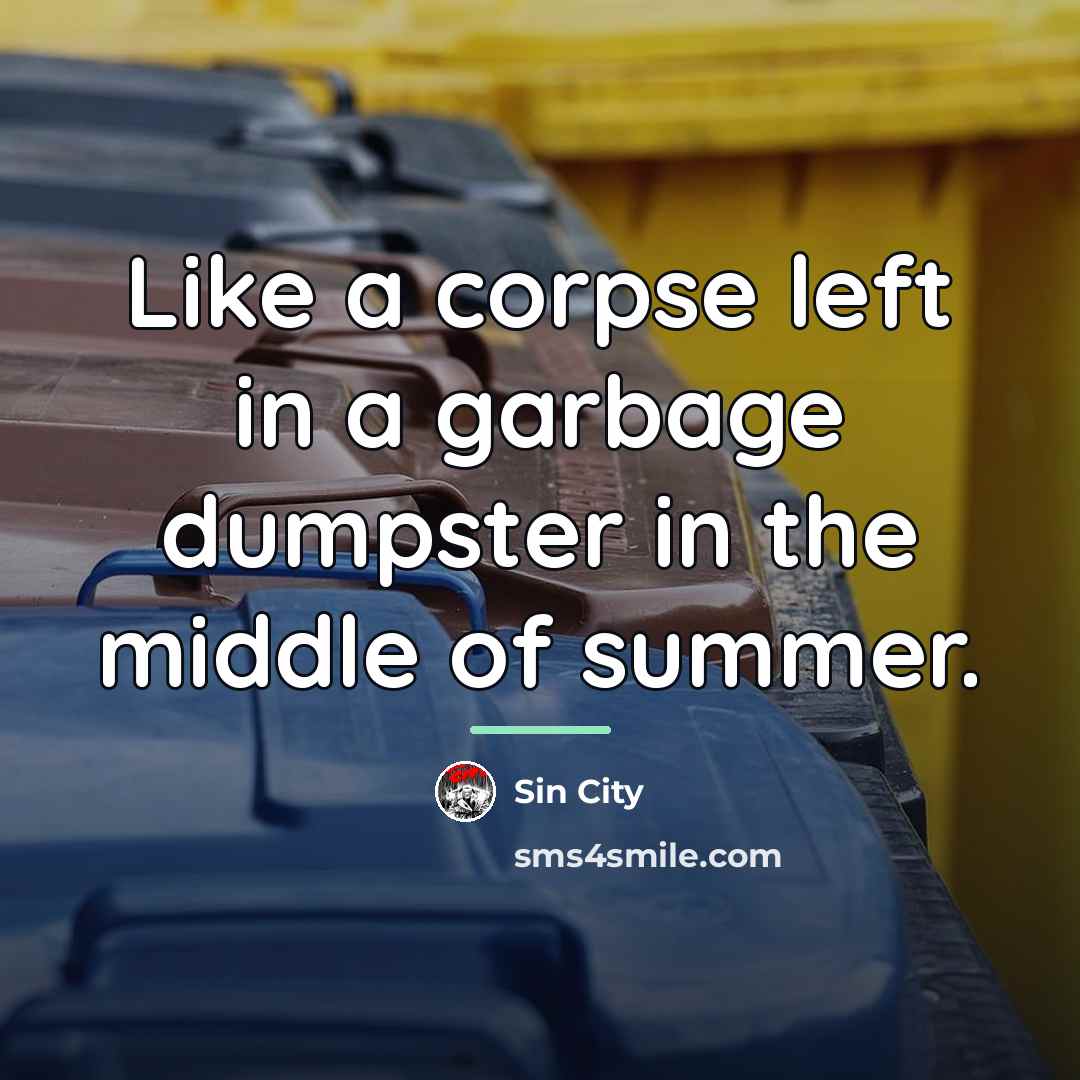“Like a corpse left in a garbage dumpster in the…” quote by Sin City