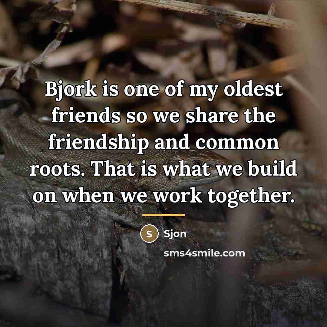 “Bjork is one of my oldest friends so we share…” quote by Sjon