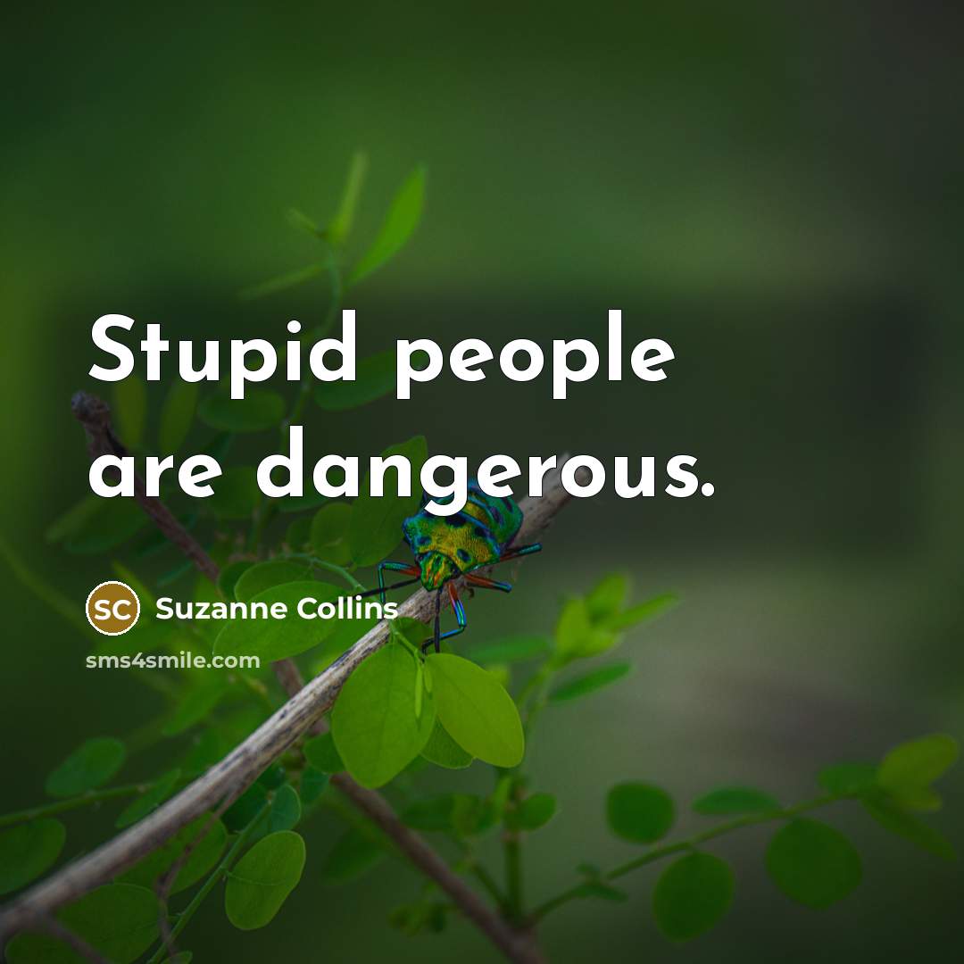 “Stupid people are dangerous.…” quote by Suzanne Collins