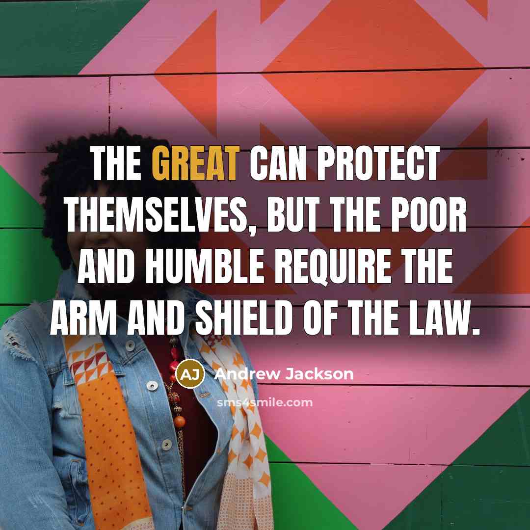 “The great can protect themselves, but the poor and humble…” quote by Andrew Jackson