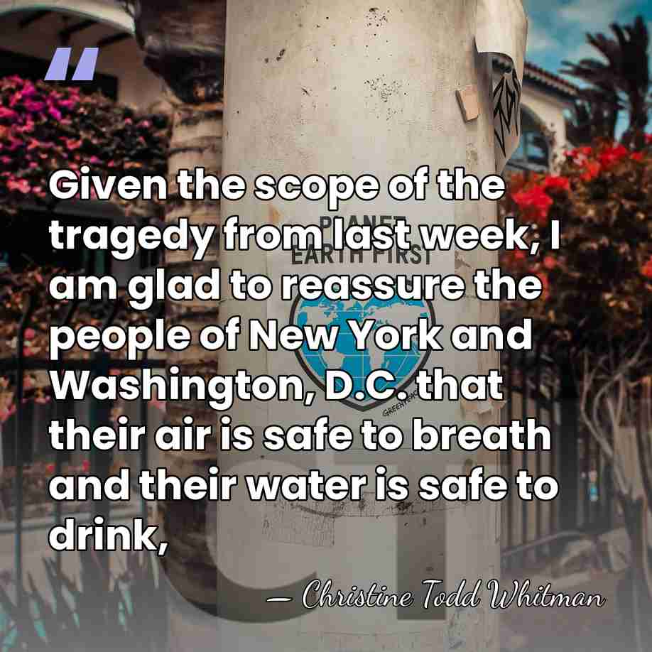 Given the scope of the tragedy from last week, I am glad&hellip; - Christine Todd Whitman
