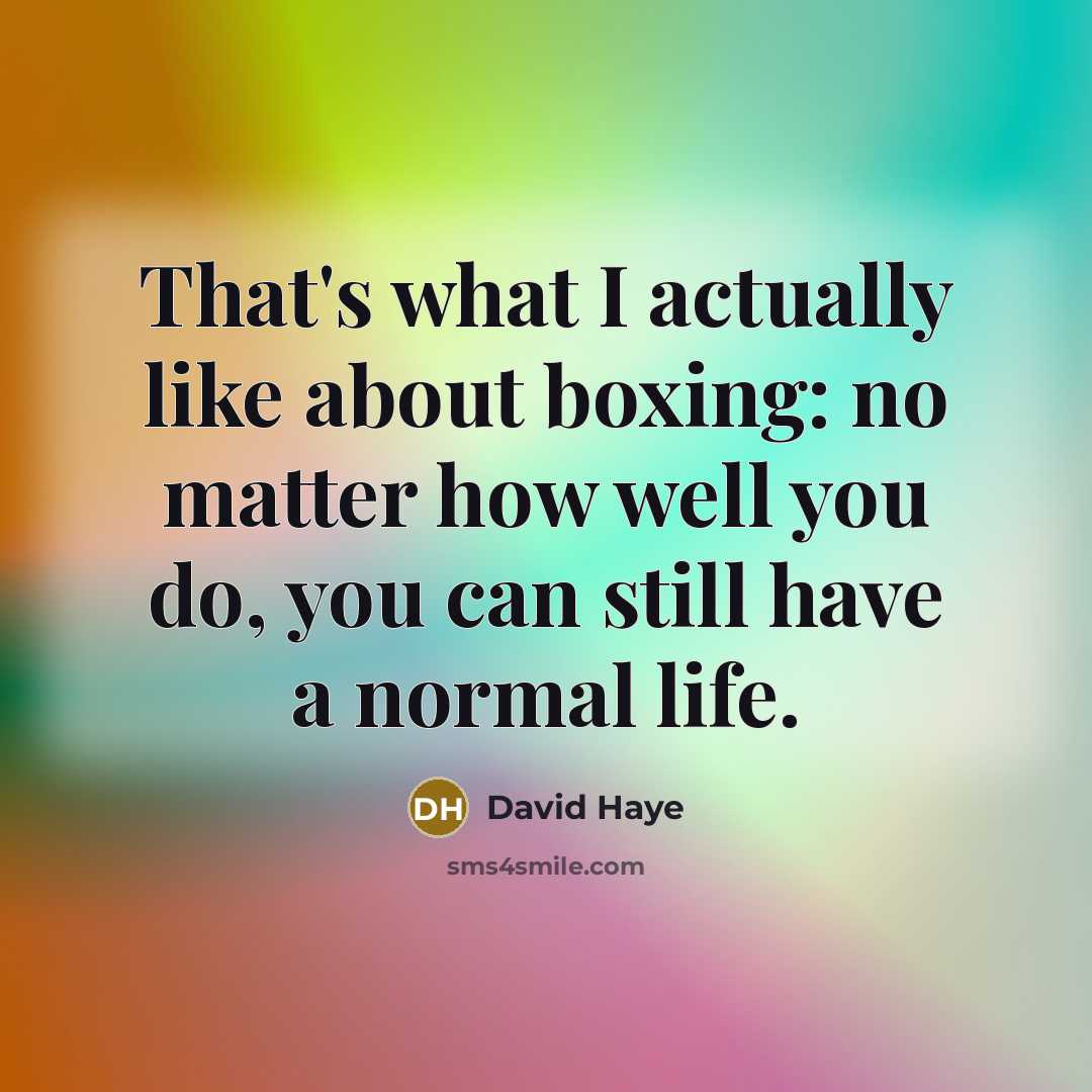 “That's what I actually like about boxing: no matter how…” quote by David Haye