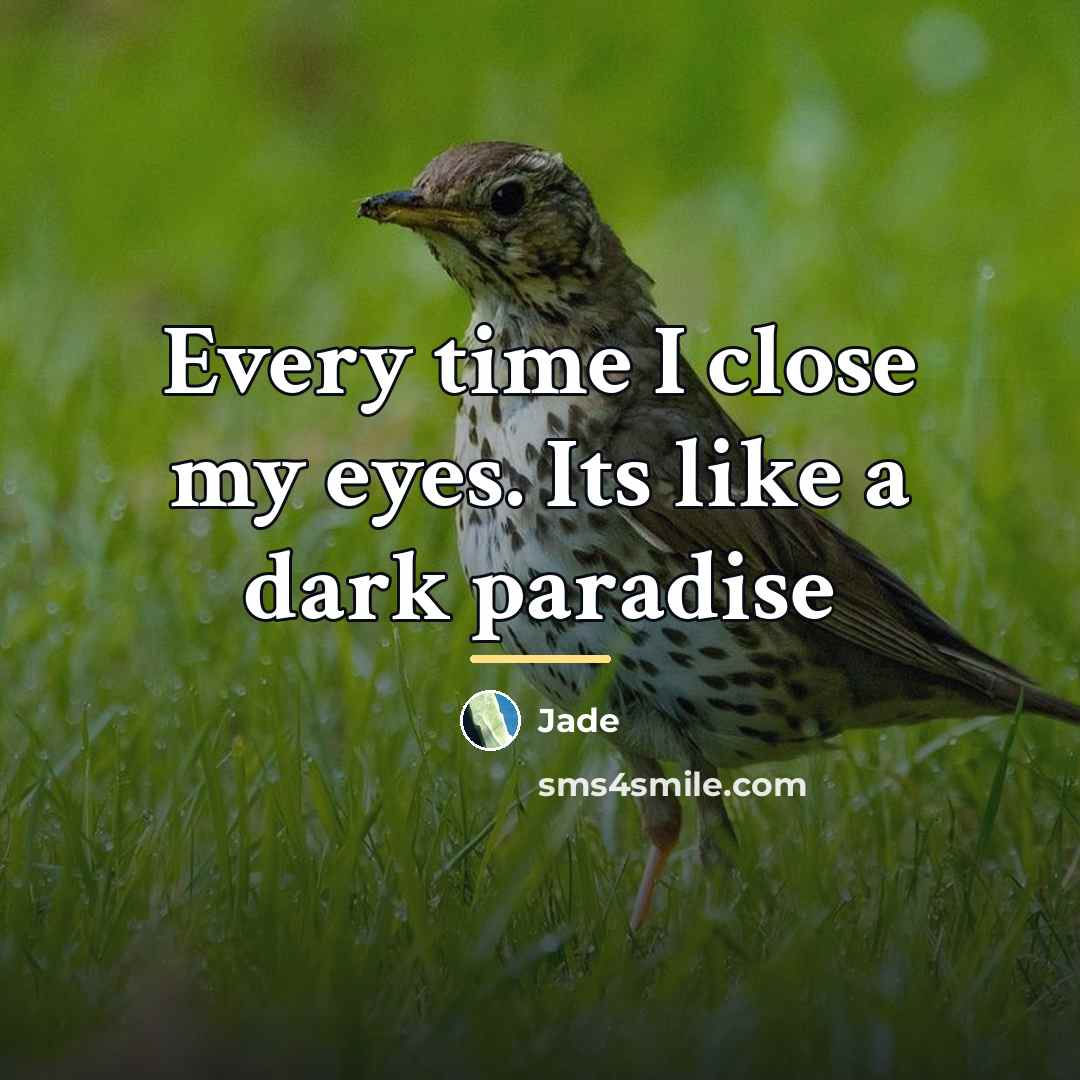“Every time I close my eyes. Its like a dark…” quote by Jade