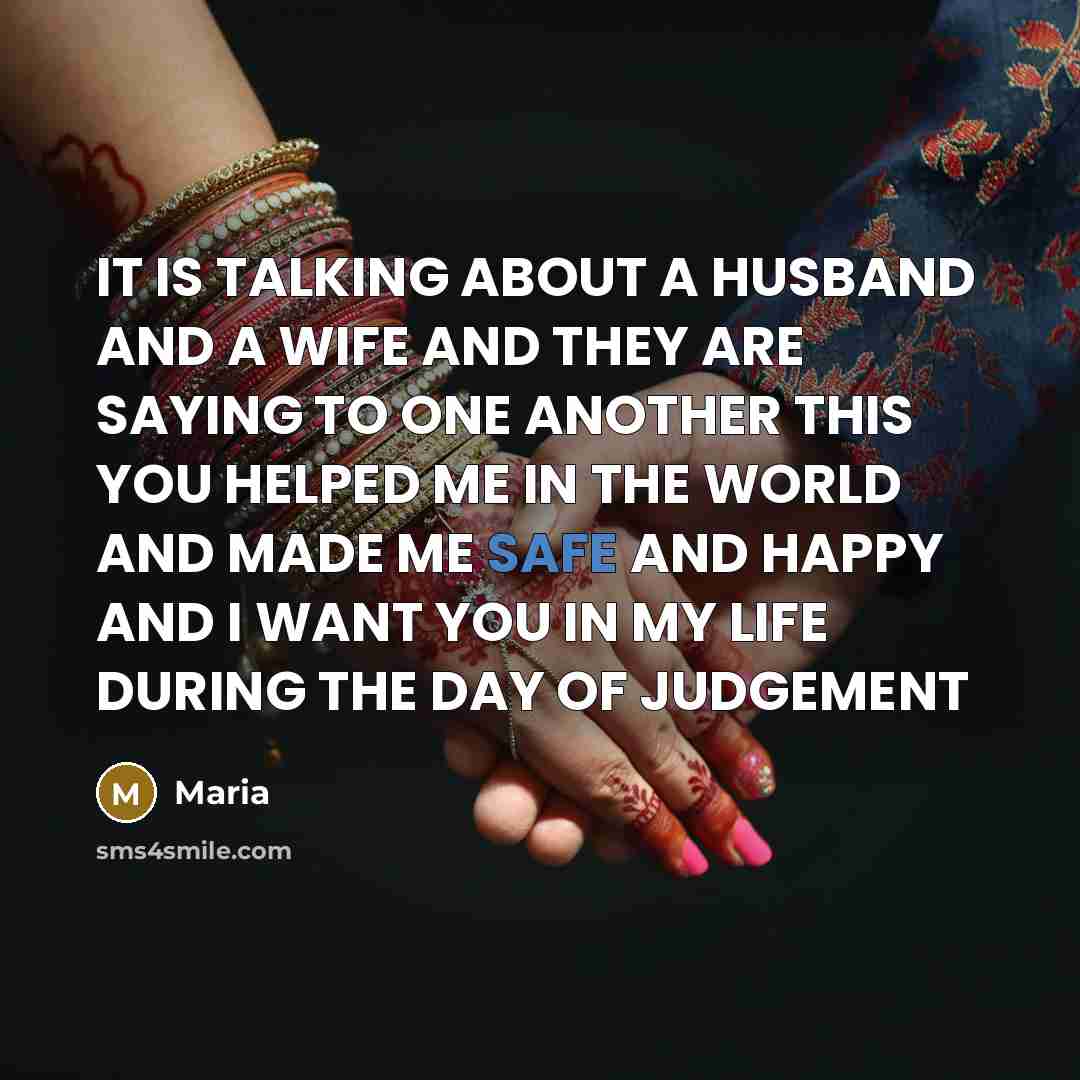 “IT IS TALKING ABOUT A HUSBAND AND A WIFE AND…” quote by Maria