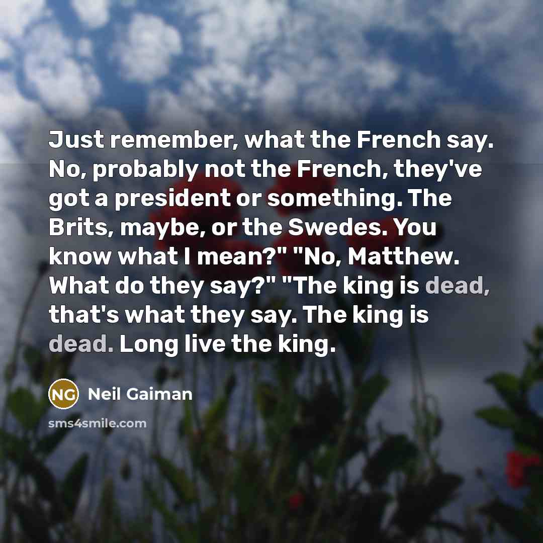“Just remember, what the French say. No, probably not the…” quote by Neil Gaiman