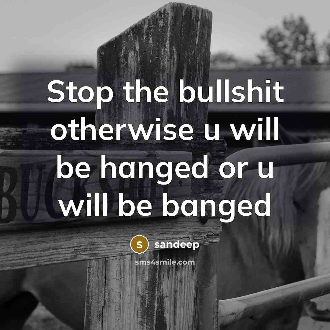 “Stop the bullshit otherwise u will be hanged or u…” quote by Sandeep
