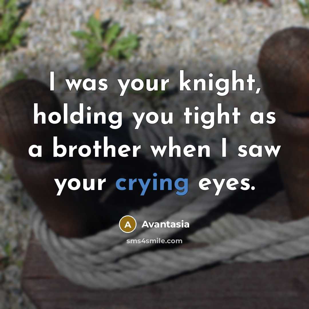 “I was your knight, holding you tight as a brother…” quote by Avantasia