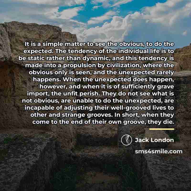 “It is a simple matter to see the obvious, to…” quote by Jack London