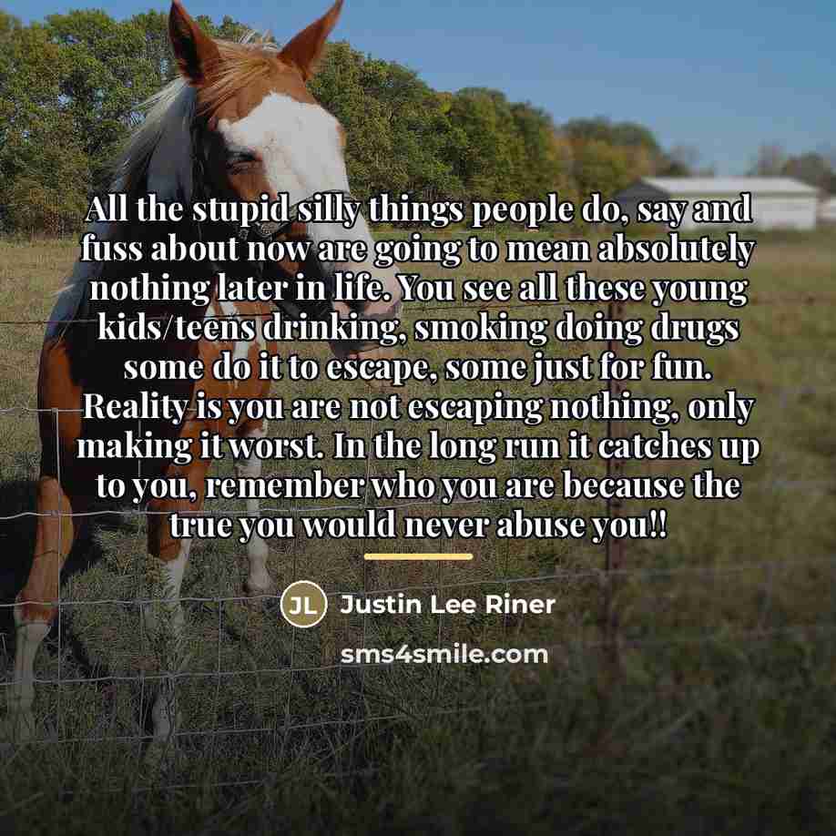 “All the stupid silly things people do, say and fuss…” quote by Justin Lee Riner