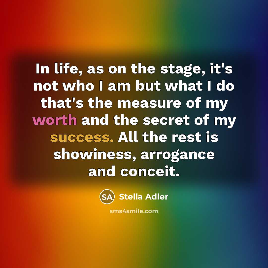 “In life, as on the stage, it's not who I…” quote by Stella Adler