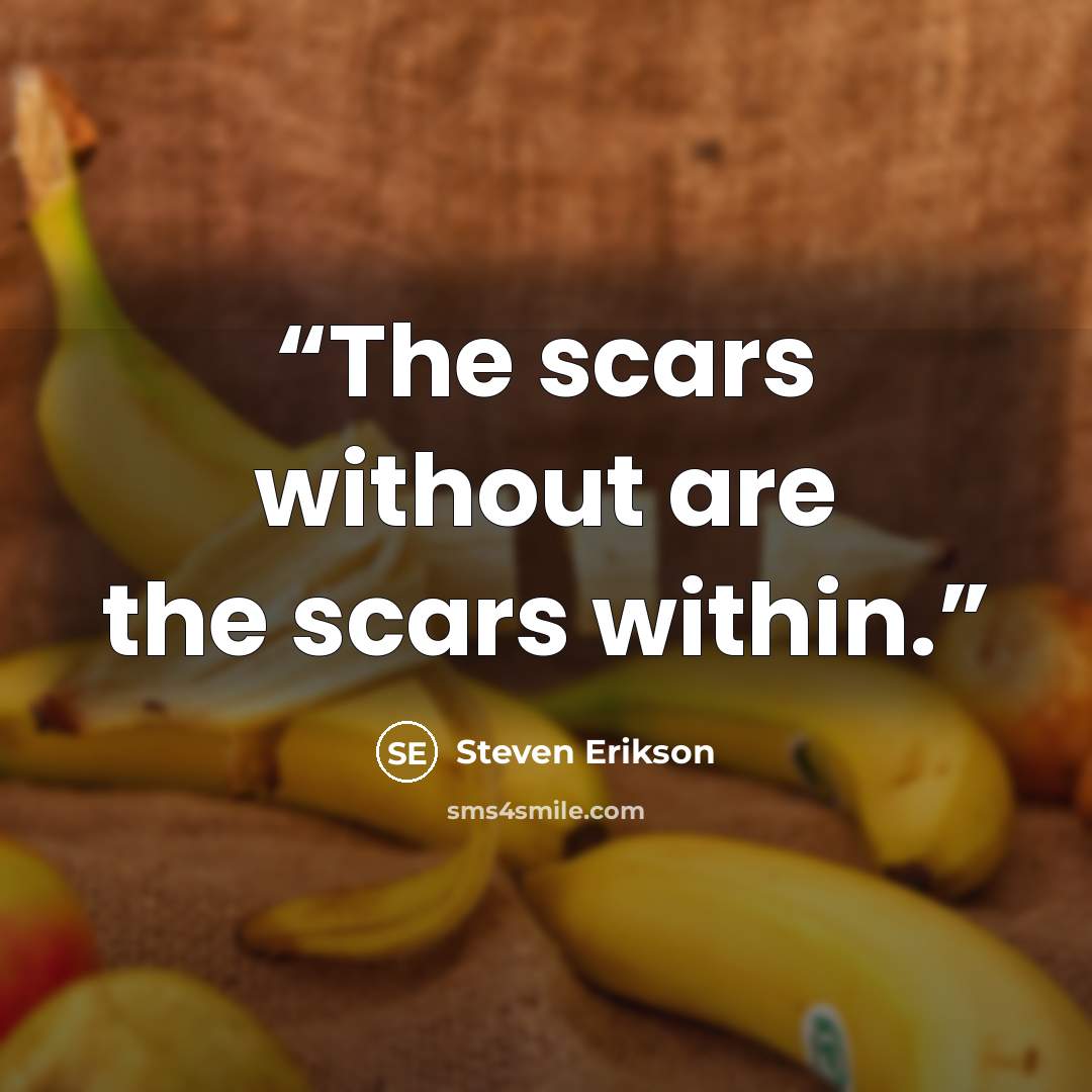 “The scars without are the scars within.” quote by Steven Erikson
