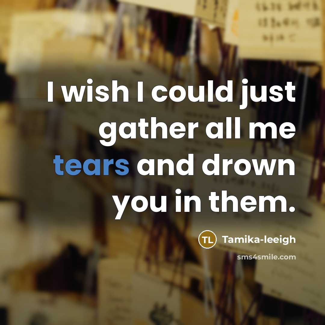 “I wish I could just gather all me tears and…” quote by Tamika-leeigh