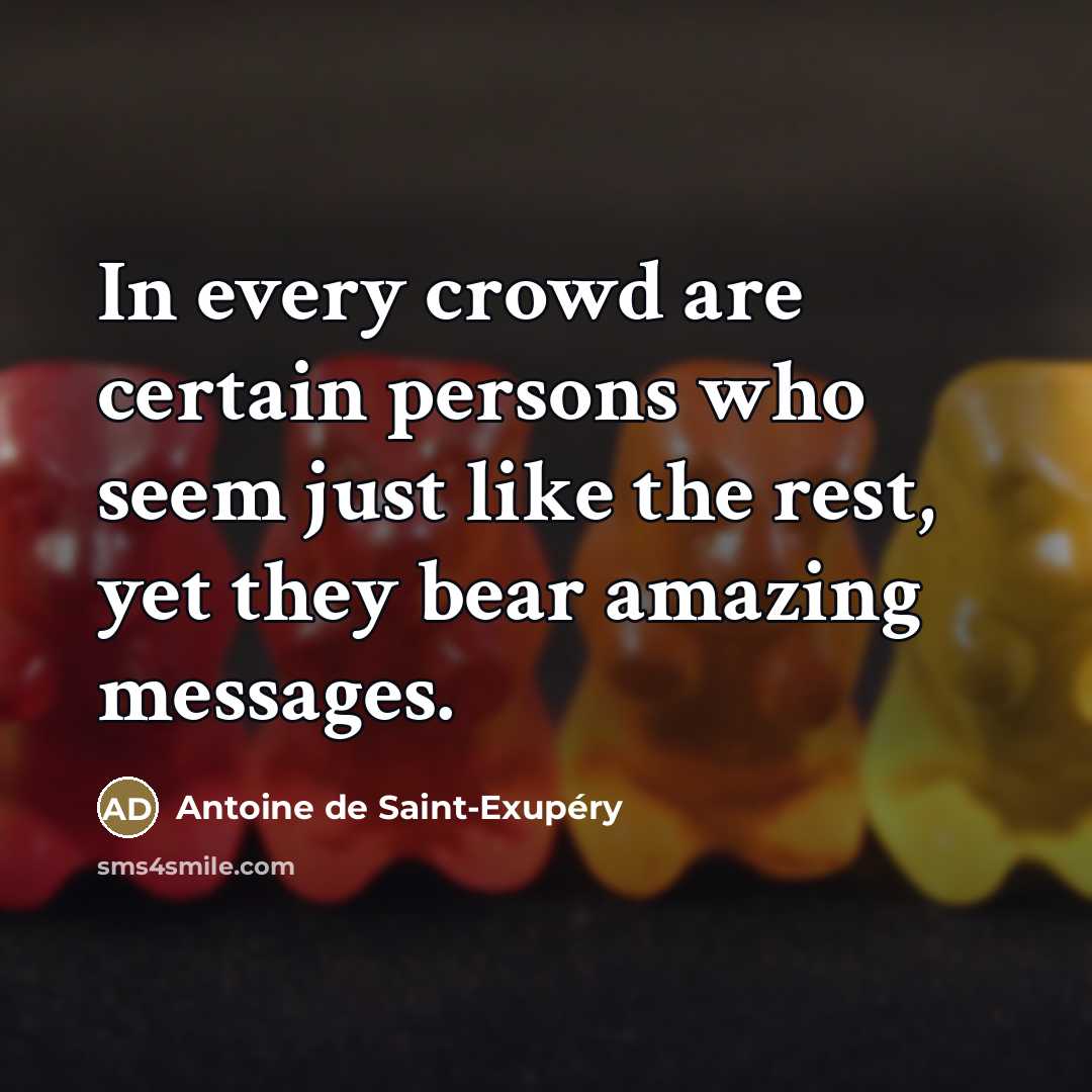 “In every crowd are certain persons who seem just like…” quote by Antoine de Saint-Exupery