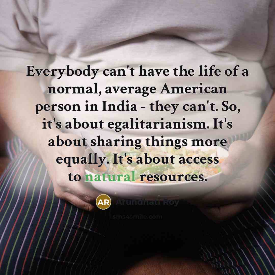 “Everybody can't have the life of a normal, average American…” quote by Arundhati Roy