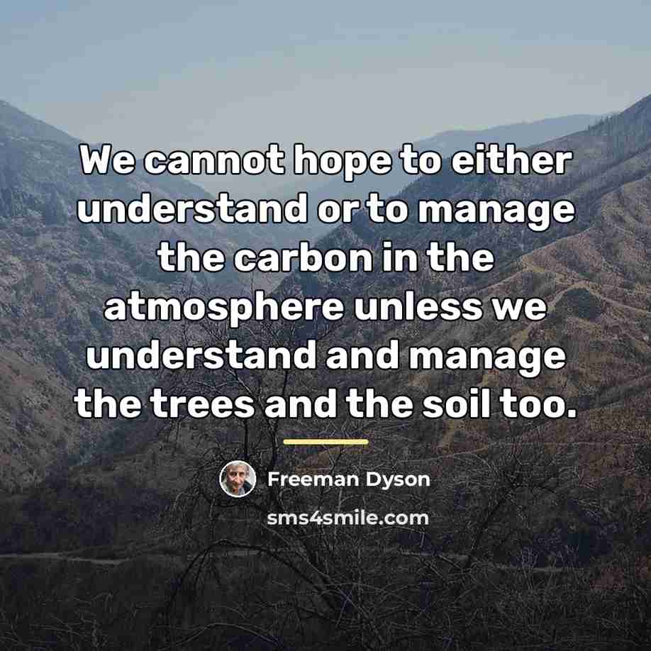 “We cannot hope to either understand or to manage the…” quote by Freeman Dyson