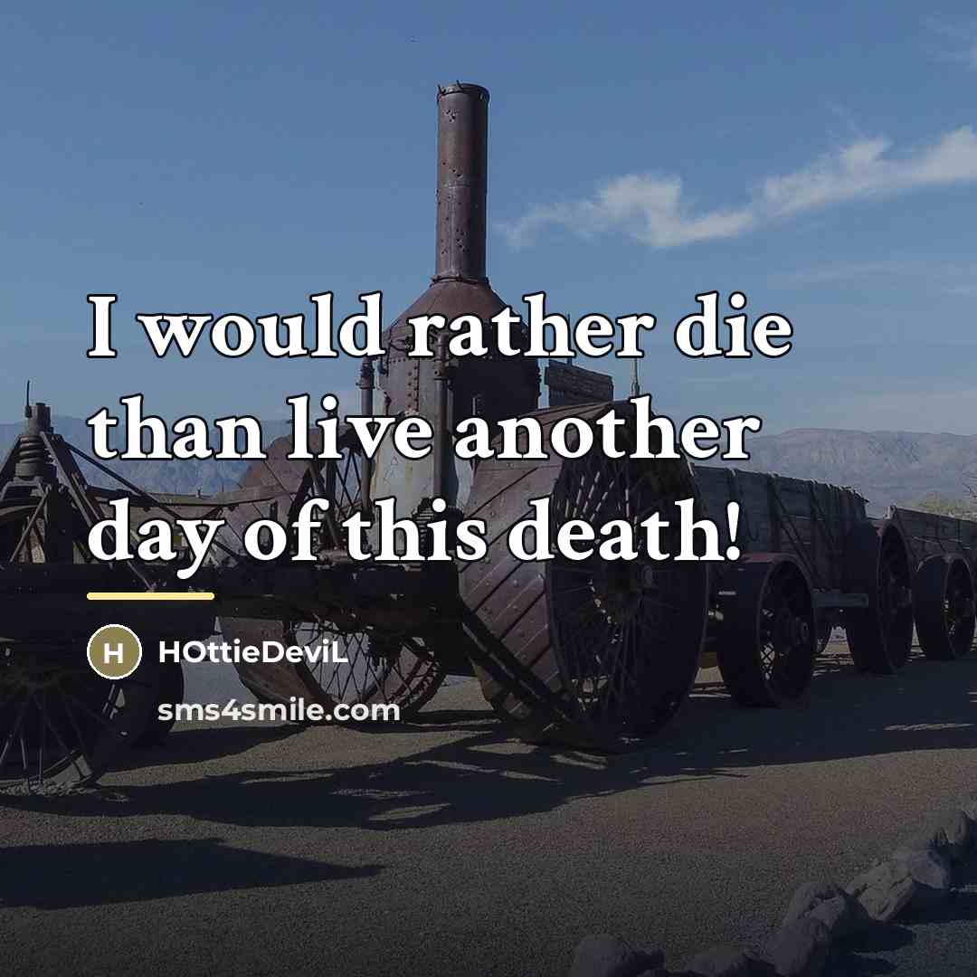 “I would rather die than live another day of this…” quote by HOttieDeviL