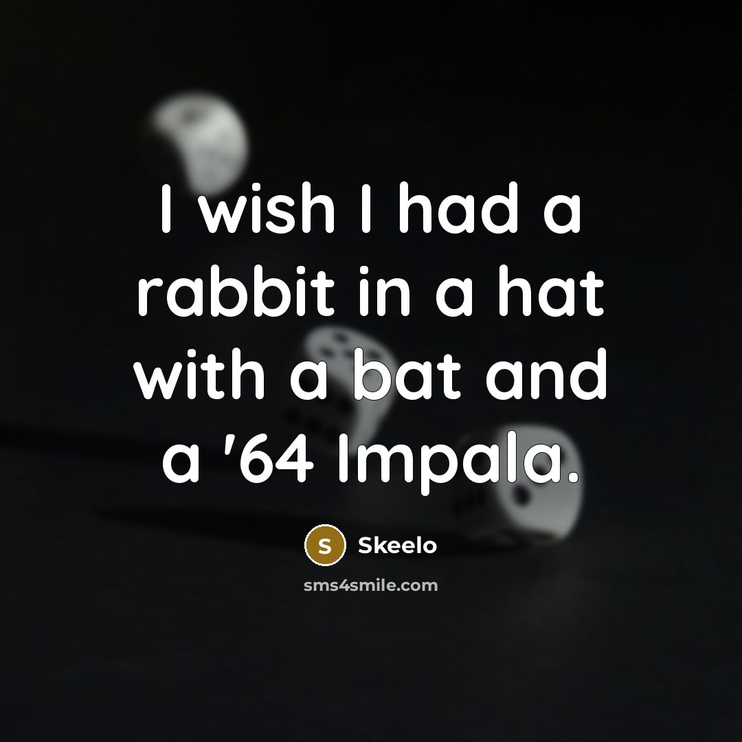 “I wish I had a rabbit in a hat with…” quote by Skeelo