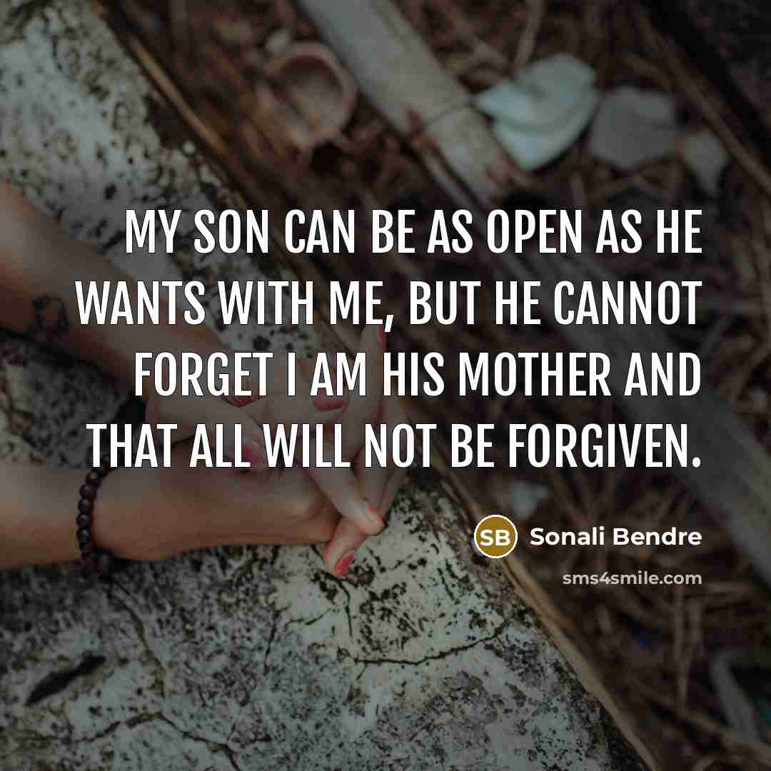 “My son can be as open as he wants with…” quote by Sonali Bendre