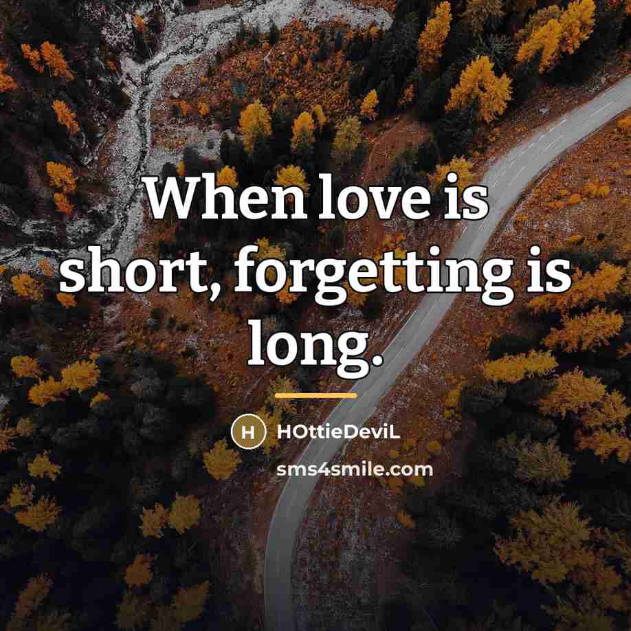 “When love is short, forgetting is long.…” quote by HOttieDeviL