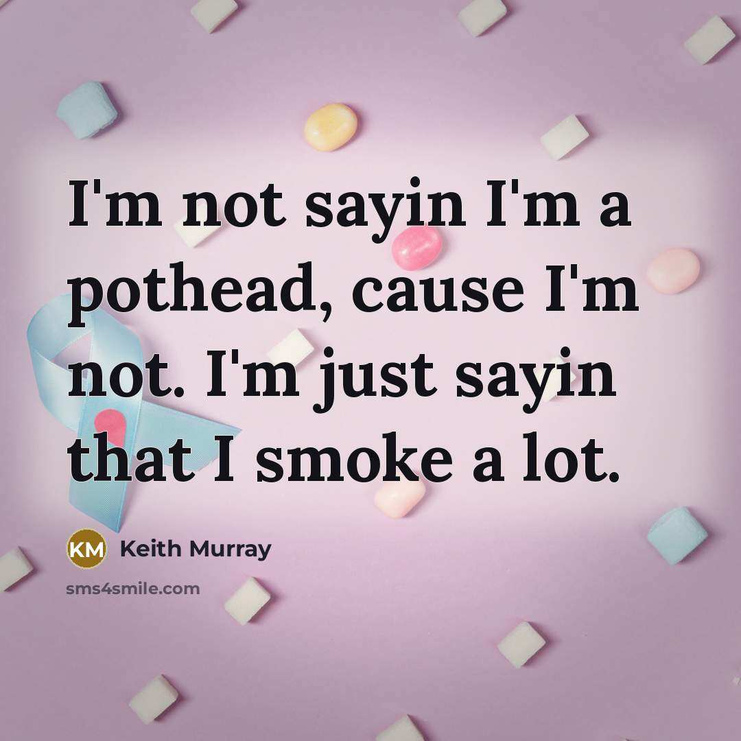 “I'm not sayin I'm a pothead, cause I'm not. I'm…” quote by Keith Murray