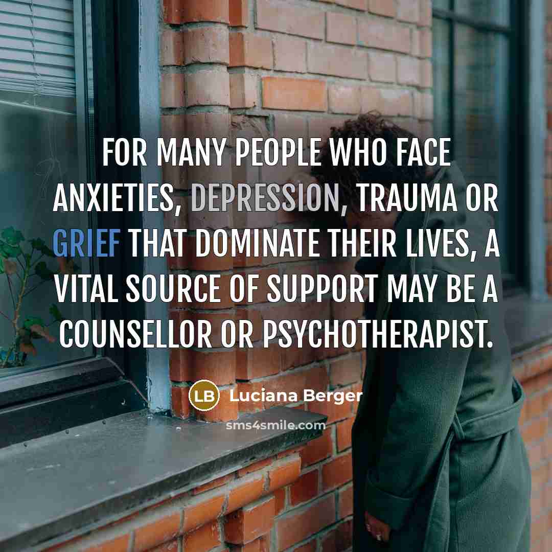 “For many people who face anxieties, depression, trauma or grief…” quote by Luciana Berger